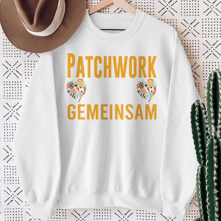 Patchwork Papa Gemeinsam Sind Wir Stark Bonus Papa Spruch Sweatshirt Geschenke für alte Frauen