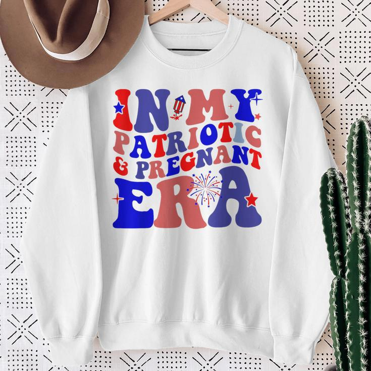In My Patriotic And Pregnant Era 4Th Of July Pregnancy Sweatshirt Gifts for Old Women