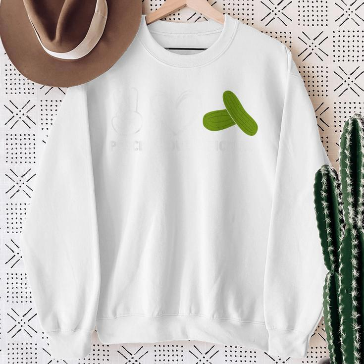 Peace Love Pickles Lover Retro Pickle Squad Sweatshirt Gifts for Old Women