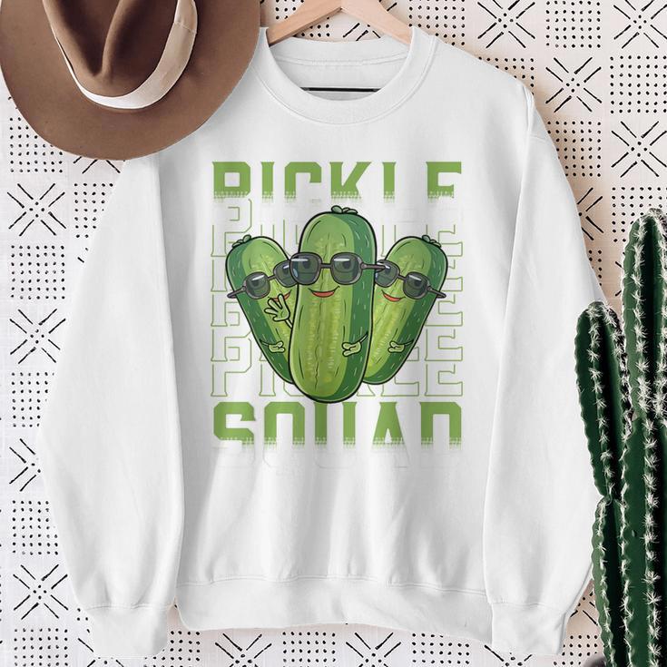 Pickle Squad Cucumber Cute Pickle Jar Pickle Sweatshirt Gifts for Old Women