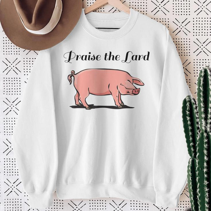 Praise The Lard Barbecue Bacon Lover Sweatshirt Gifts for Old Women