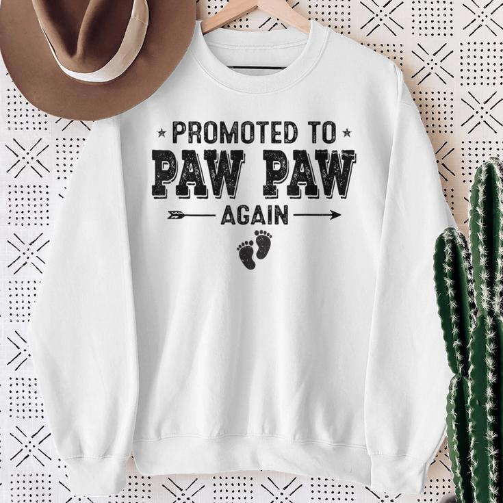Promoted To Paw Paw Again Grandparents Baby Announcement Sweatshirt Gifts for Old Women