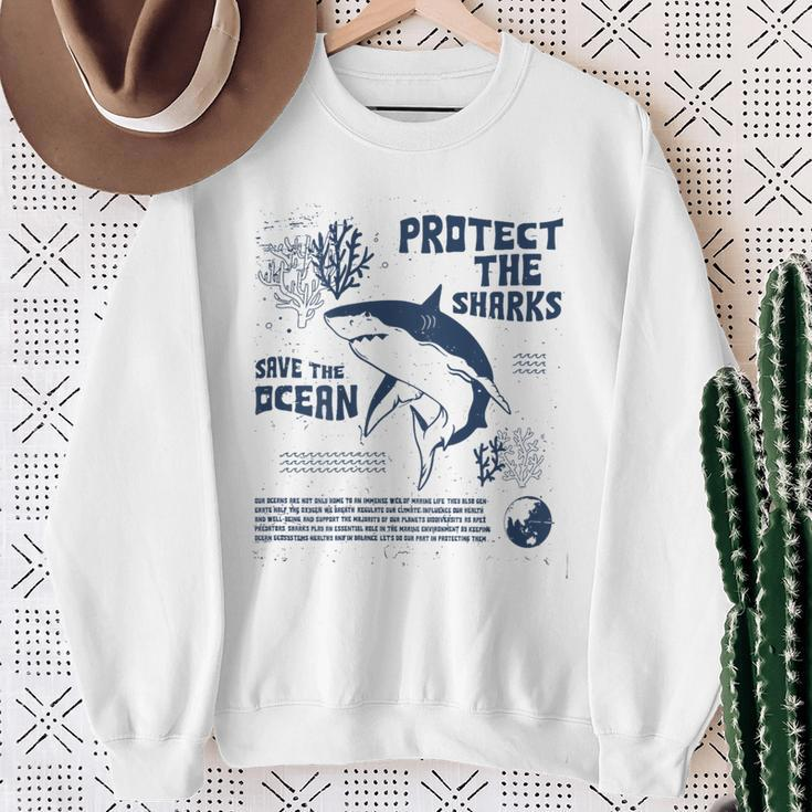 Protect The Local Sharks Scuba Diving Save The Ocean Sweatshirt Gifts for Old Women