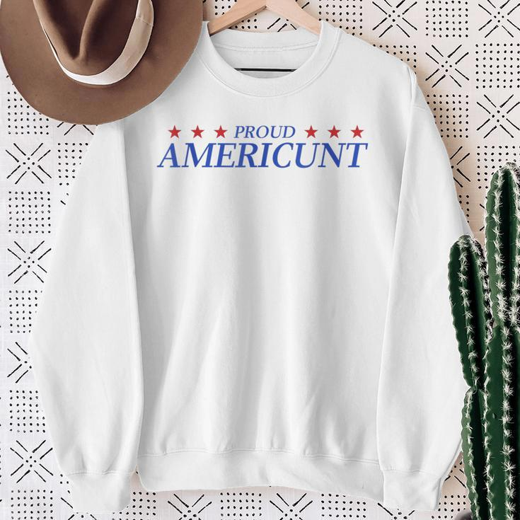 Proud Americunt American People Humor 2024 4Th Of July Sweatshirt Gifts for Old Women