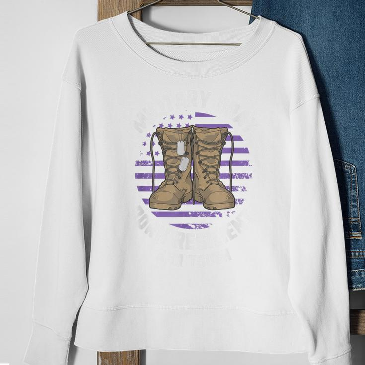 Purple Up Military Child Month Brat Born Resilient And Tough Sweatshirt Gifts for Old Women
