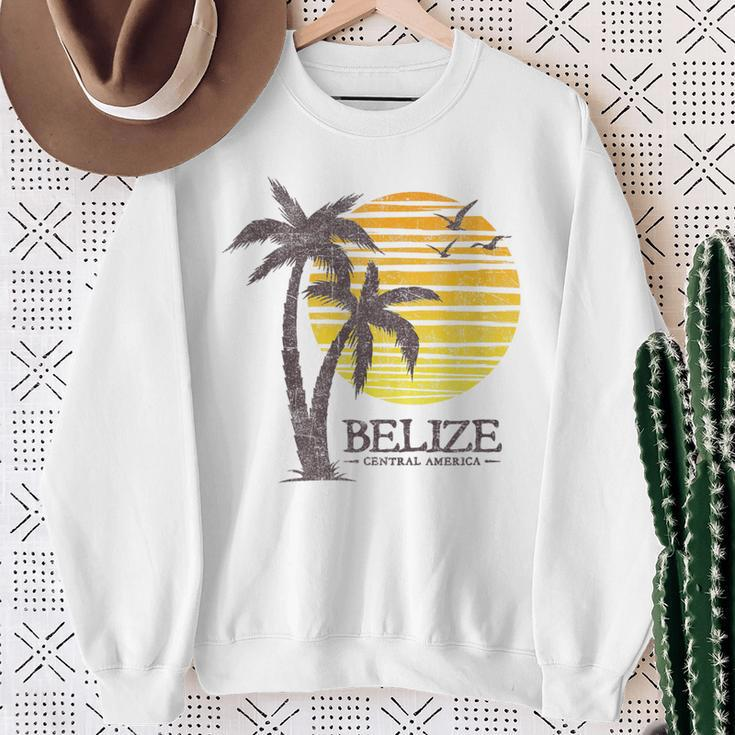 Retro Belize Souvenir Vintage Sunset Womens Sweatshirt Gifts for Old Women