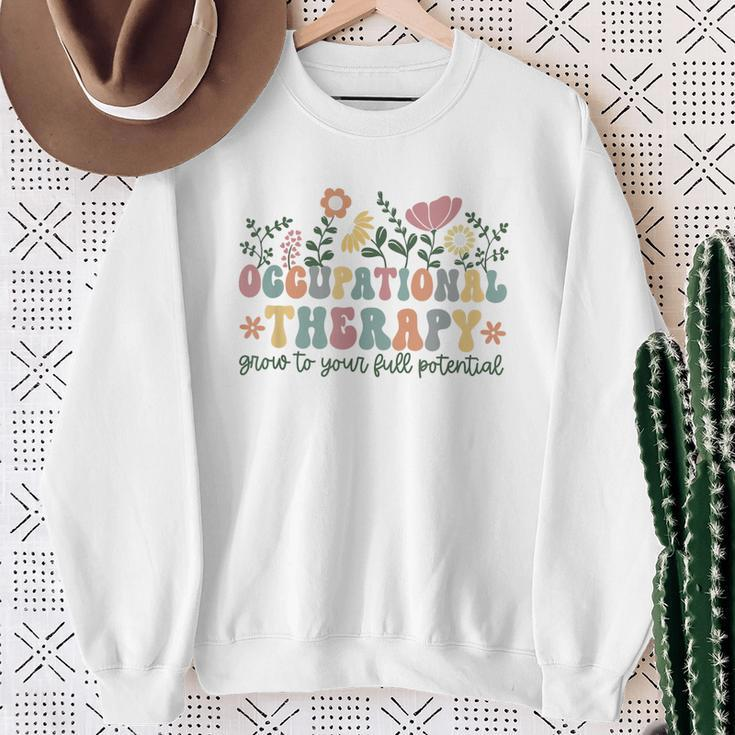 Retro Occupational Therapy Grow To Your Full Potential Ot Sweatshirt Gifts for Old Women