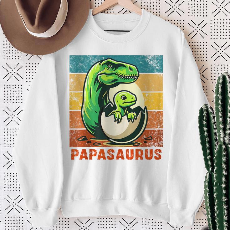 Retro Papasaurusatertag Bester Papa T-Rex Papa Dinosaur Kapuzenjacke Sweatshirt Geschenke für alte Frauen