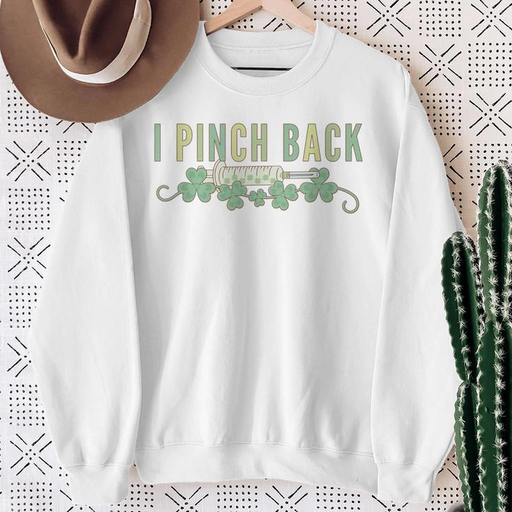 Retro I Pinch Back Aesthetic Injector St Pattys Day Botox Sweatshirt Gifts for Old Women