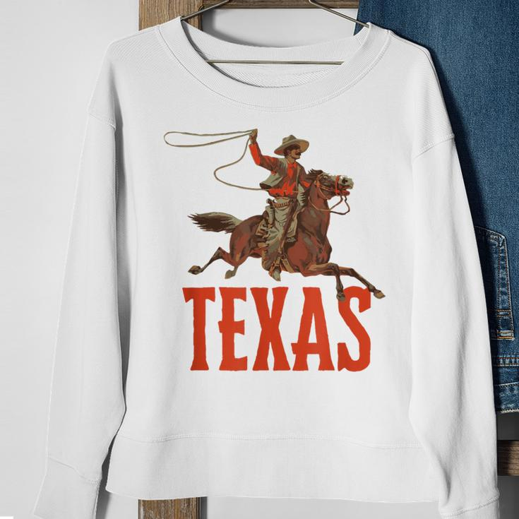 Retro Roping Cowboy & Bronco Texas Sweatshirt Gifts for Old Women