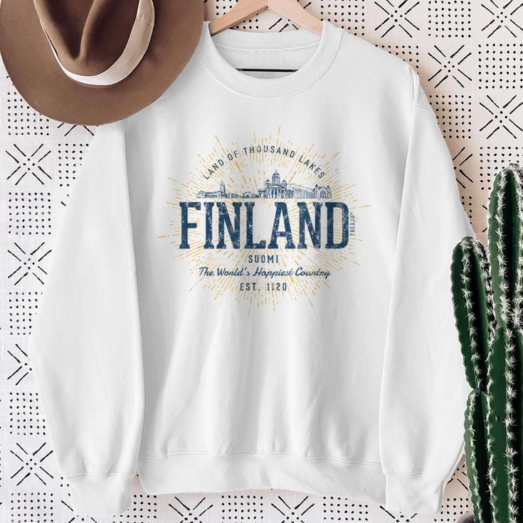 Retro Styleintage Finland S Sweatshirt Geschenke für alte Frauen