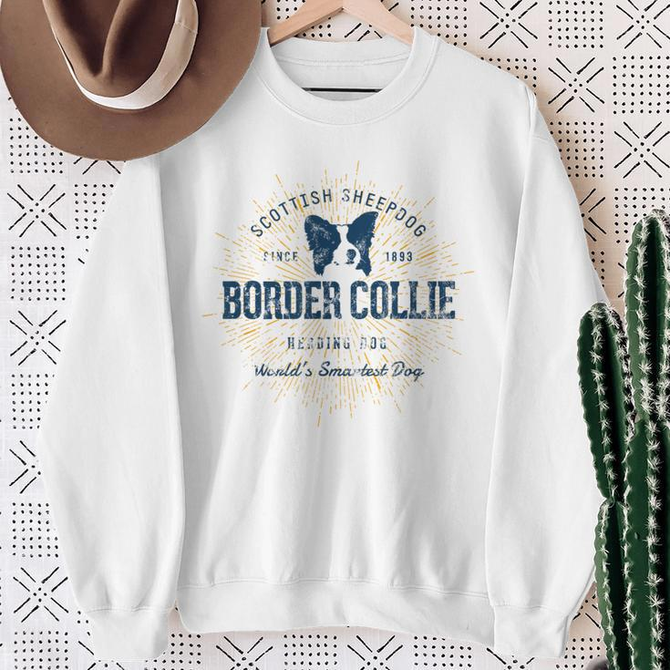 Retro Vintage Border Collie Sweatshirt Geschenke für alte Frauen