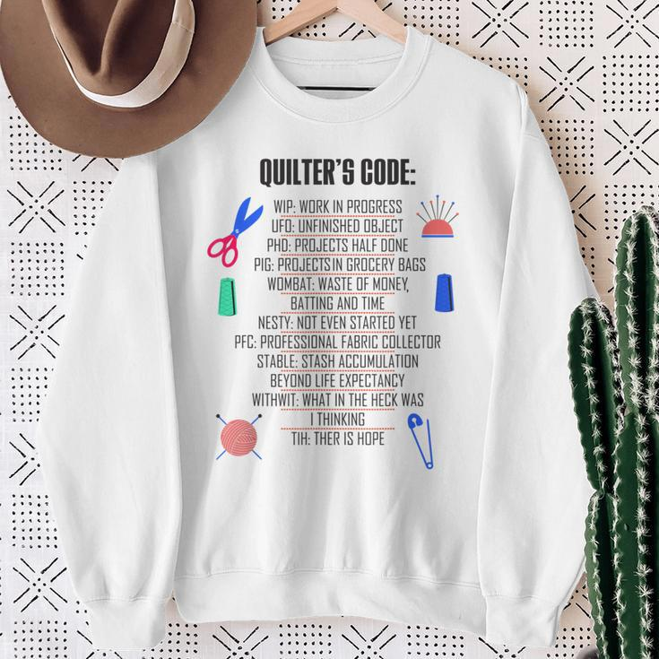 Seamstress Sewist Tailor Quilter's Code Quilting Pattern Sweatshirt Gifts for Old Women