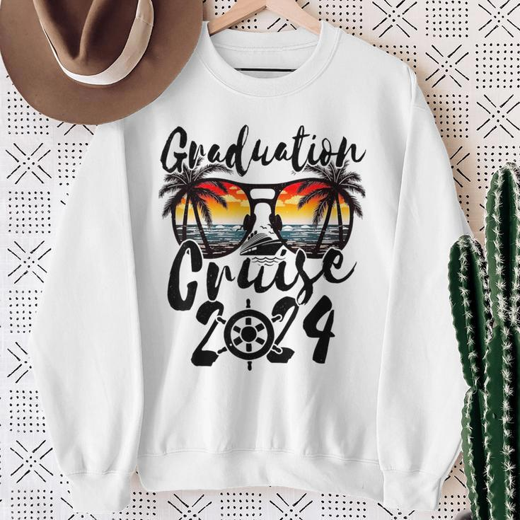 Senior Graduation Trip Cruise 2024 Retro Ship Party Cruise Sweatshirt Gifts for Old Women