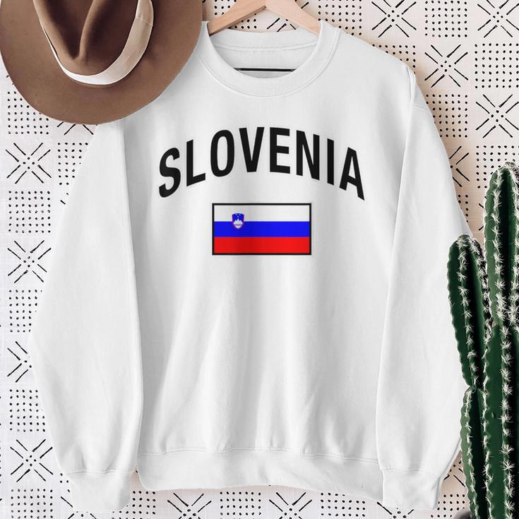 Slovenia Flag Slovenia Proud Slovenia Gray Sweatshirt Geschenke für alte Frauen