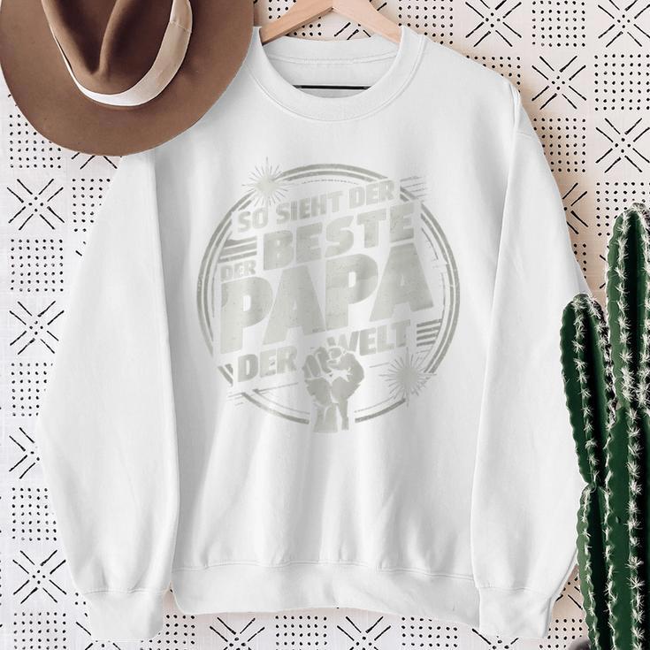 So Sieht Der Beste Papa Der Weltatertags -Atertag Opa Raglan Sweatshirt Geschenke für alte Frauen