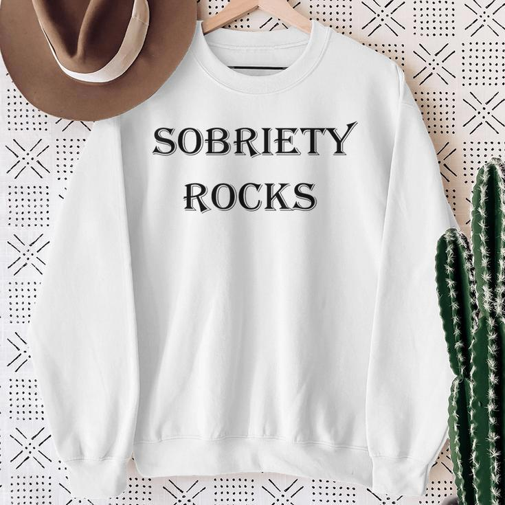Sobriety Rocks Sweatshirt Gifts for Old Women