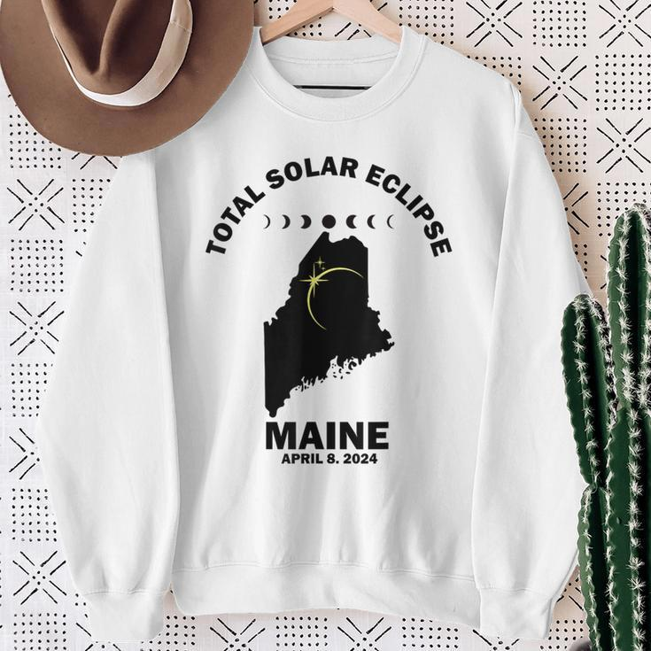 Solar Eclipse 2024 Maine Solar Eclipse Sweatshirt Gifts for Old Women