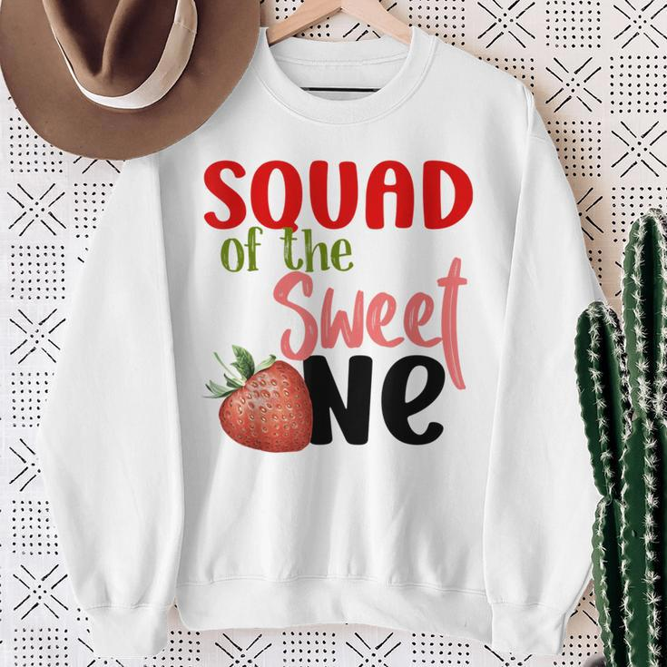 Squad The Sweet One Strawberry Birthday Family Party Sweatshirt Gifts for Old Women