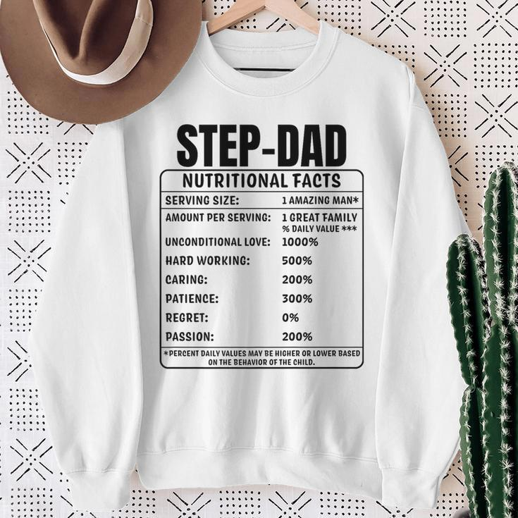 Step-Dad Nutrition Facts Fathers Day Bonus Papa Dada Sweatshirt Gifts for Old Women