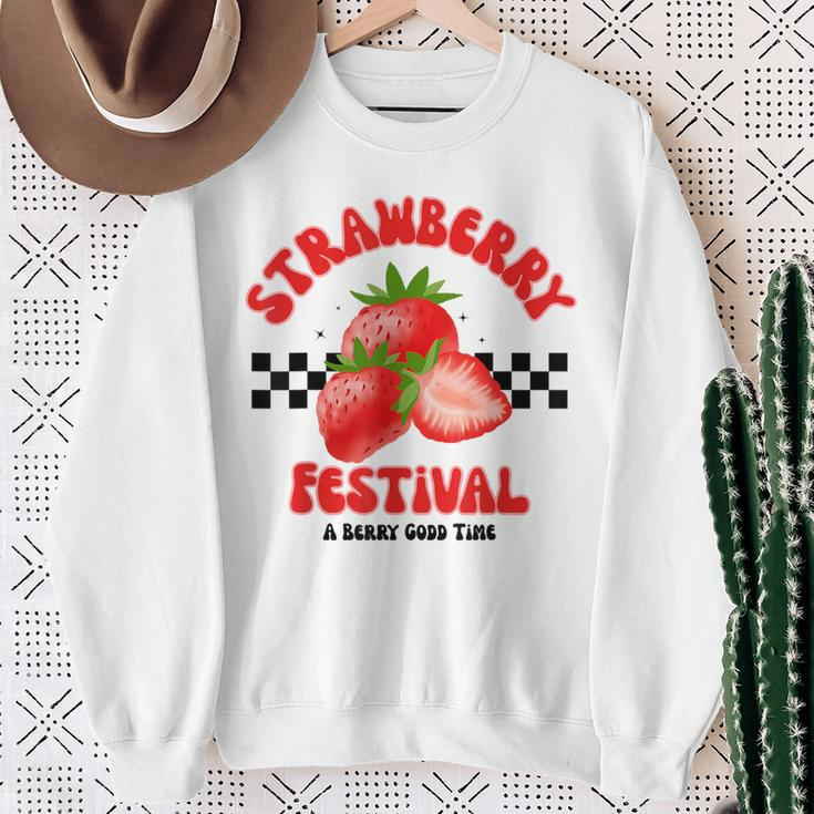Strawberry Festival A Berry Good Time Fruit Season Women Sweatshirt Gifts for Old Women