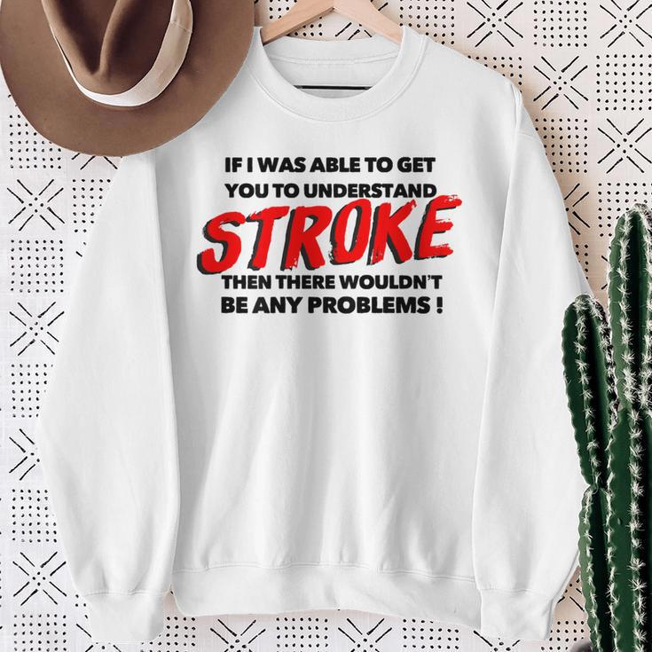 Stroke Awareness Brain Injury Understanding Back Sweatshirt Gifts for Old Women