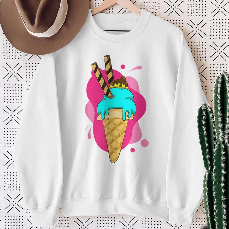 Summer Dessert Ice Cream Cone Waffle Ice Cream S Sweatshirt Geschenke für alte Frauen