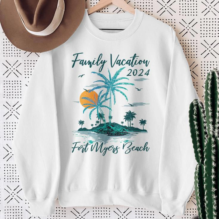 Summer Family Vacation 2024 Florida Fort Myers Beach Sweatshirt Gifts for Old Women