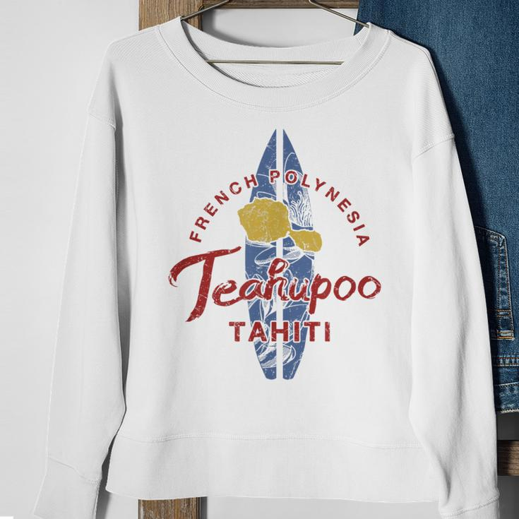 Tahiti Teahupoo Surfing French Polynesian Vintage Sweatshirt Gifts for Old Women