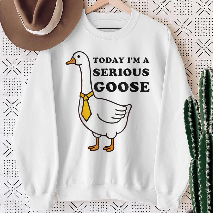 Today I'm A Serious Goose Silliest Goose Meme Goose Bumps Sweatshirt Gifts for Old Women