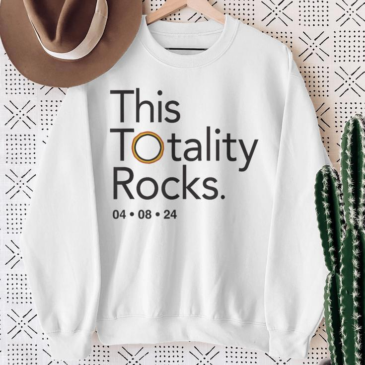 This Totality Rocks 2024 Total Solar Eclipse Totality Sweatshirt Gifts for Old Women