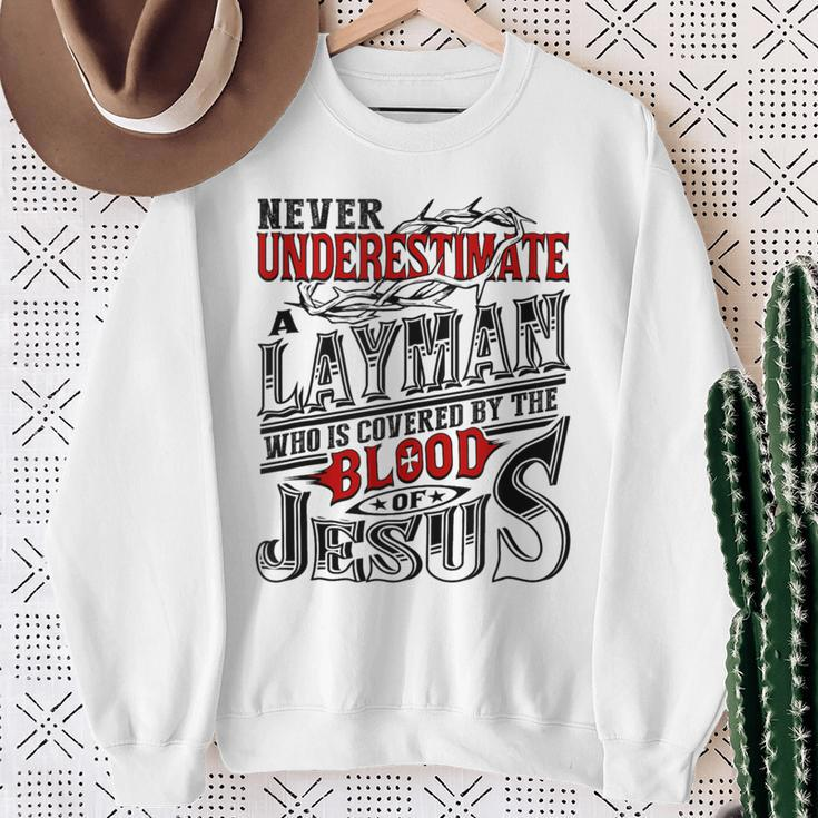 Never Underestimate Layman Family Name Sweatshirt Gifts for Old Women