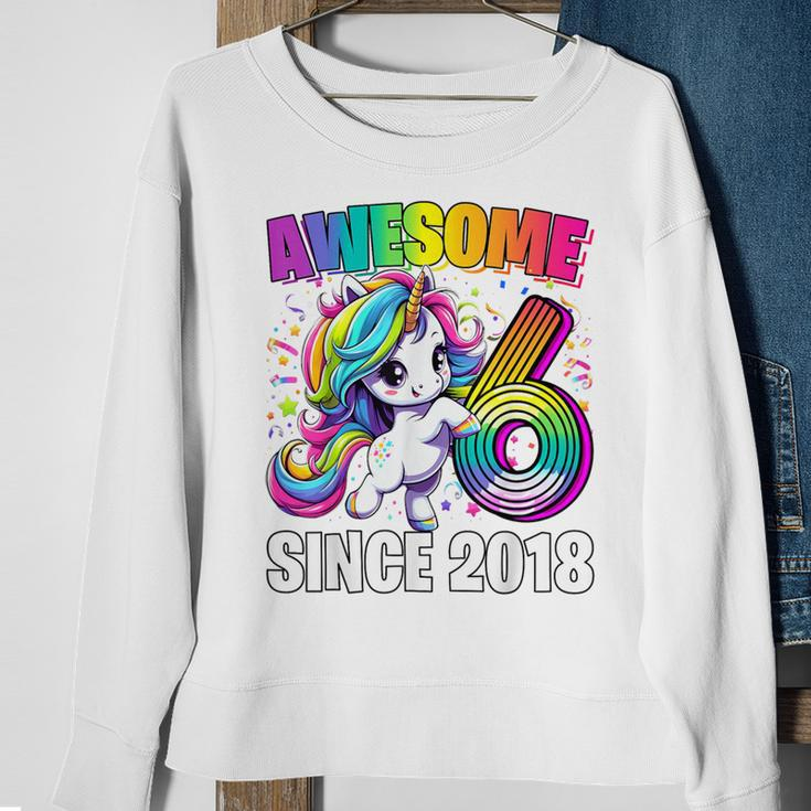 Unicorn 6Th Birthday 6 Year Old Unicorn Party Girls Outfit Sweatshirt Gifts for Old Women