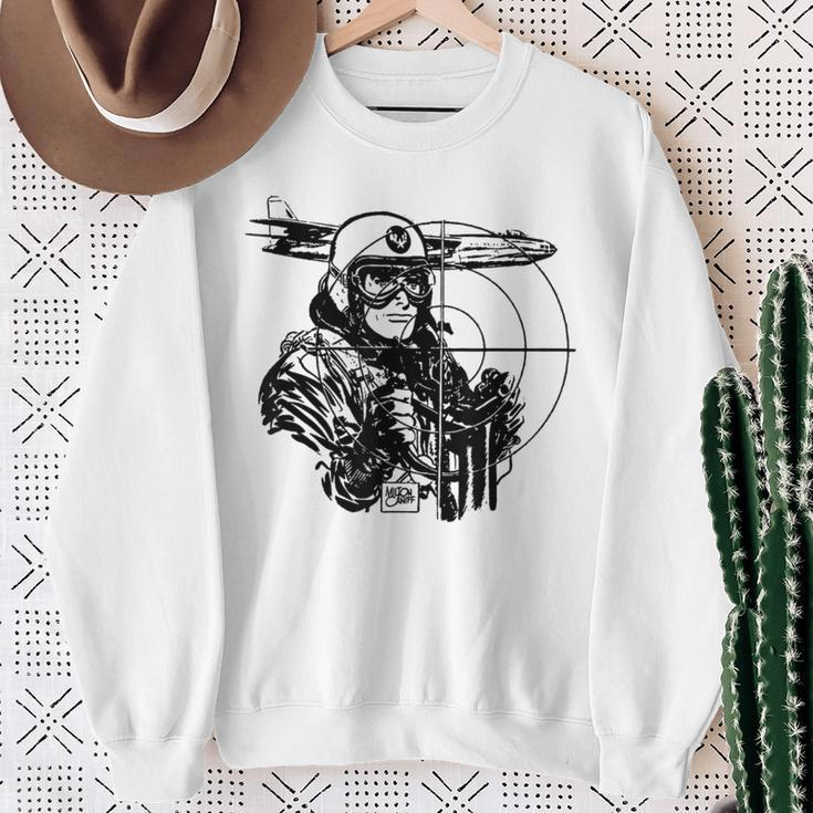 Usa Ww2 Vintage Wwii Military Pilot -World War 2 Bomber Sweatshirt Gifts for Old Women