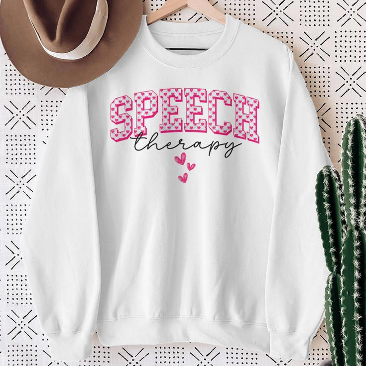 Valentines Day Speech Therapy Slp Speech Therapist Sweatshirt Gifts for Old Women