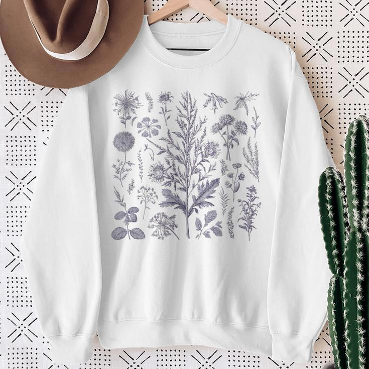 Vintage-Inspirierte Blume Botanischer Naturforscher Sweatshirt Geschenke für alte Frauen