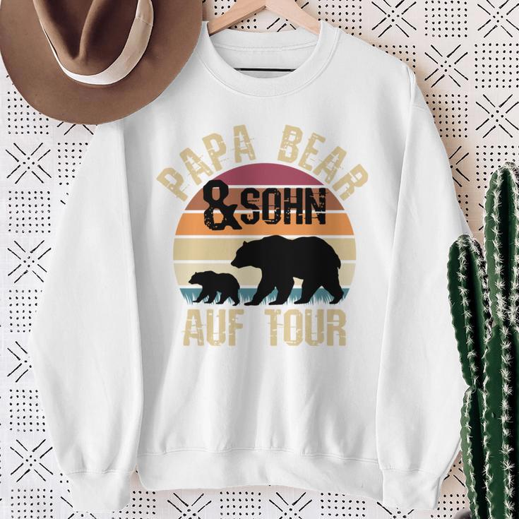 Vintage Papa Bear Und Sohn Auf Tour Wandern Campenatertag Sweatshirt Geschenke für alte Frauen