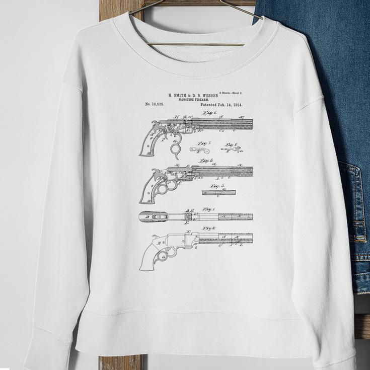 Vintage Patent Print 1854 Old West Six Shooter Gun Sweatshirt Gifts for Old Women