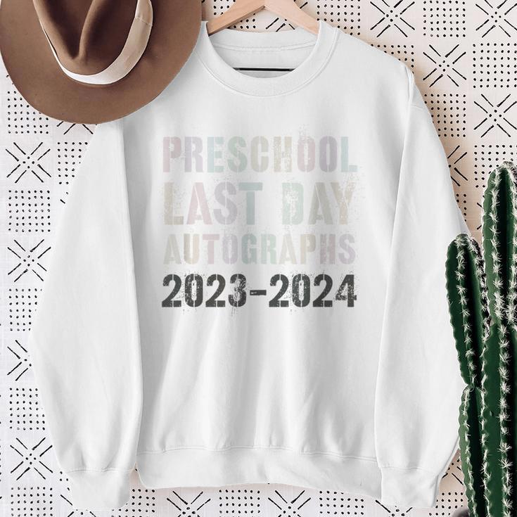 Vintage Pre-School Autographs 2024 Last Day Sign My Sweatshirt Gifts for Old Women