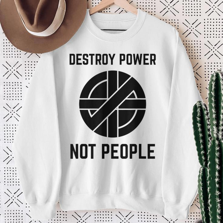 Vintage Punk Rock Destroy Power Not People Sweatshirt Gifts for Old Women