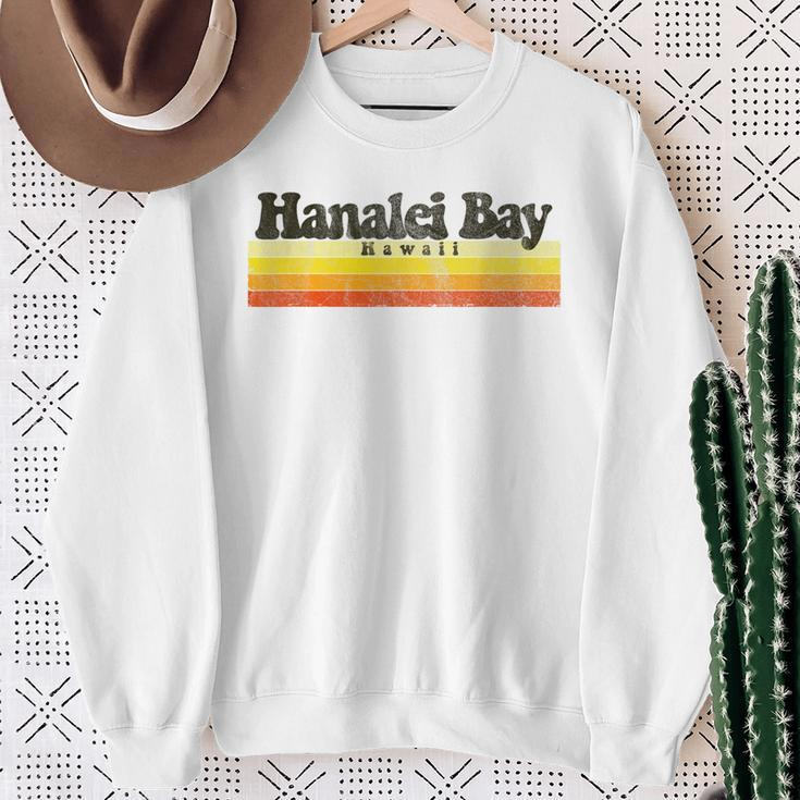 Vintage Retro 70S 80S Hanalei Bay Hawaii Sweatshirt Gifts for Old Women