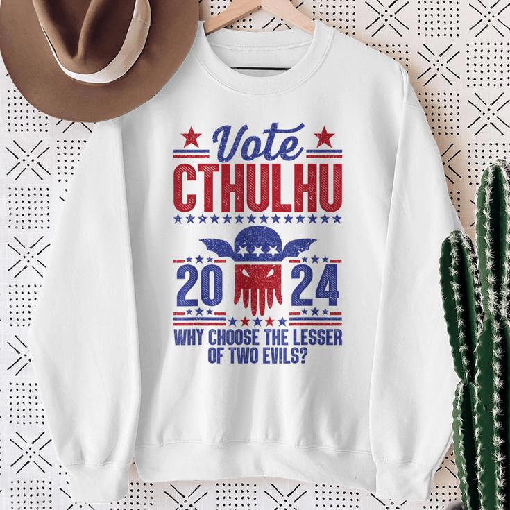 Vote 2024 Cthulhu President Choose The Lesser Of Two Evils Sweatshirt Gifts for Old Women