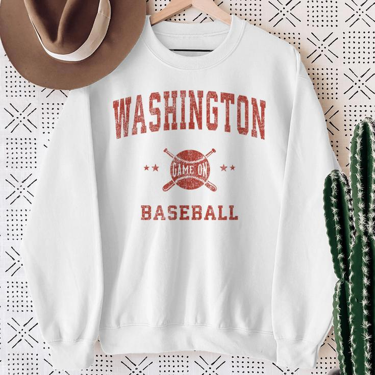 Washington Vintage Baseball Throwback Retro Sweatshirt Gifts for Old Women