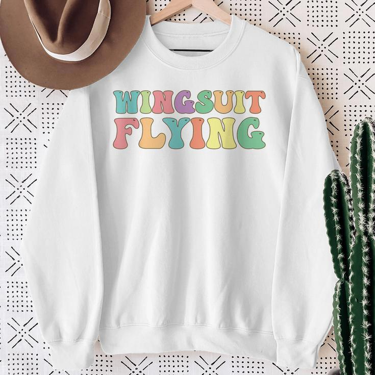 Wingsuit Flying Flyer Skydiving Base Jumping Sweatshirt Gifts for Old Women