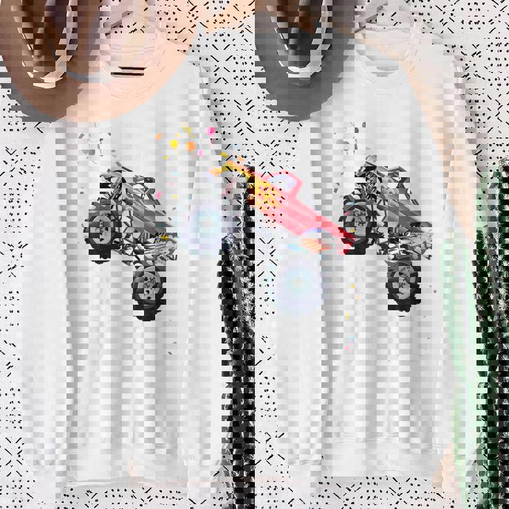 Youth 5 Year Old Monster Truck Car 5Th Birthday Boy Sweatshirt Gifts for Old Women