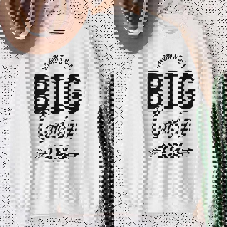 Youth Im Going To Be A Big Cousin 2024 Big Cousin 2024 Sweatshirt Gifts for Old Women