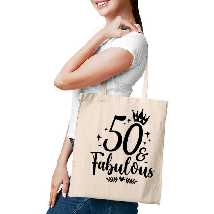 50Th Birthday Gift 50 Fabulous Crown Tote Bag