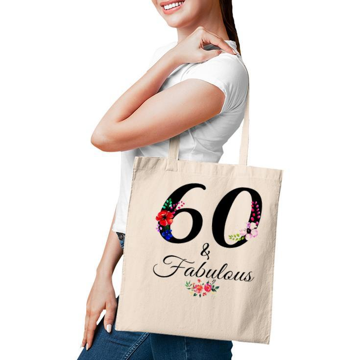 60 & Fabulous 60 Years Old Vintage Floral 1962 60Th Birthday Tote Bag