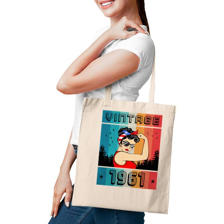 61Th Birthday Gift 61 Years Old For Women Retro Vintage 1961   Tote Bag