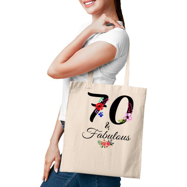 70 & Fabulous 70 Year Old Vintage Floral 1952 70Th Birthday  Tote Bag